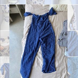 Honey Punch Blue Geometric Romper S